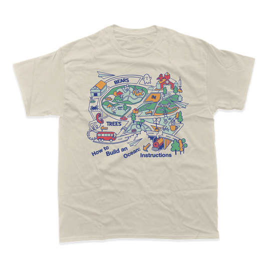 HOW TO BUILD AN OCEAN: INSTRUCTIONS ALBUM ART T-SHIRT (Natural)